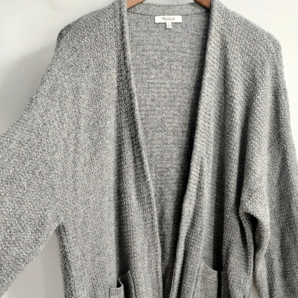 Madewell‎ Gray Cotton Side Lace Open Cardigan Sweater - Picture 3 of 14